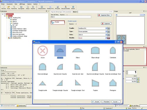 Interface usager CXQuotes 1